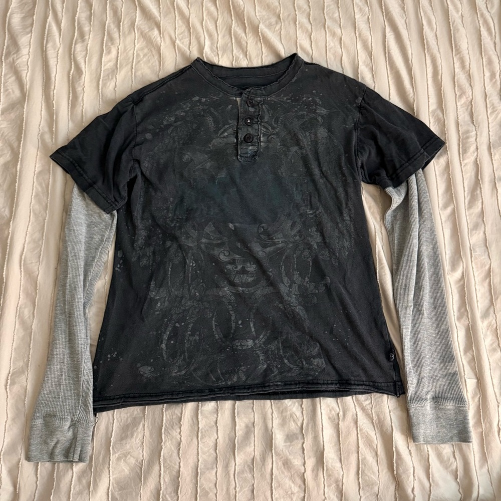 Stylish Black and Gray Layered Women's Top